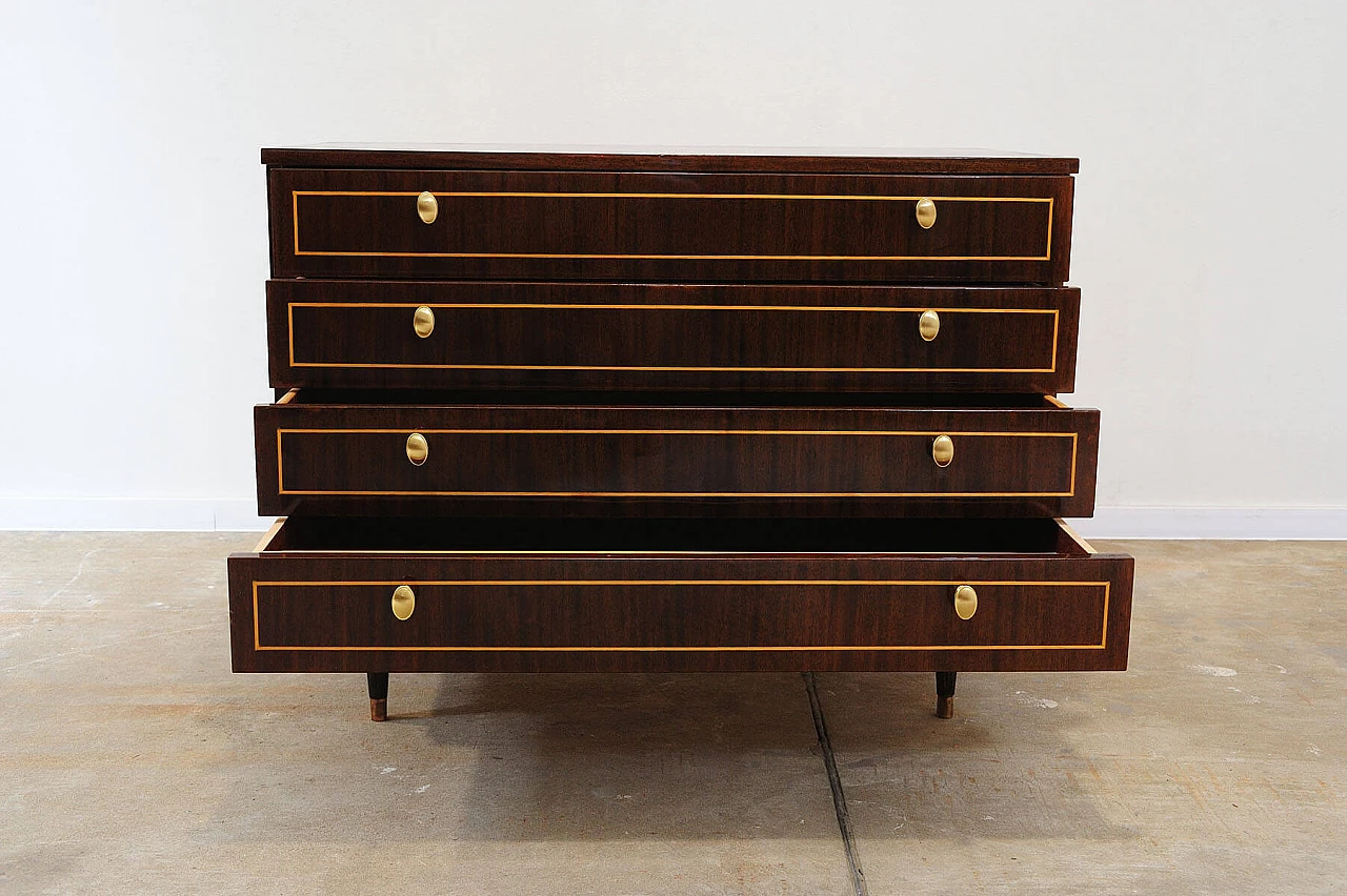 Cassettiera sovietica impiallacciata in palissandro, anni '70 7