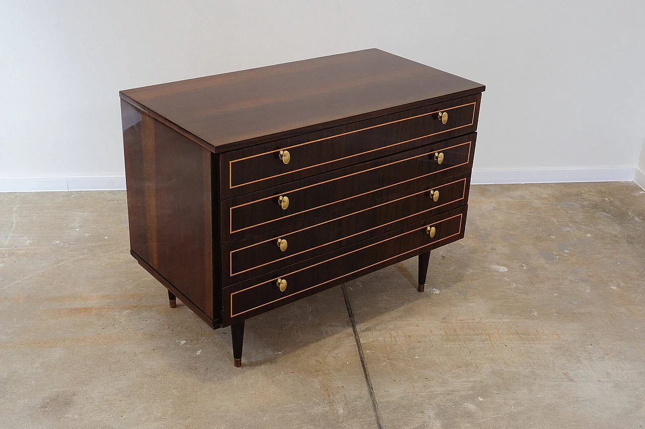 Cassettiera sovietica impiallacciata in palissandro, anni '70 8