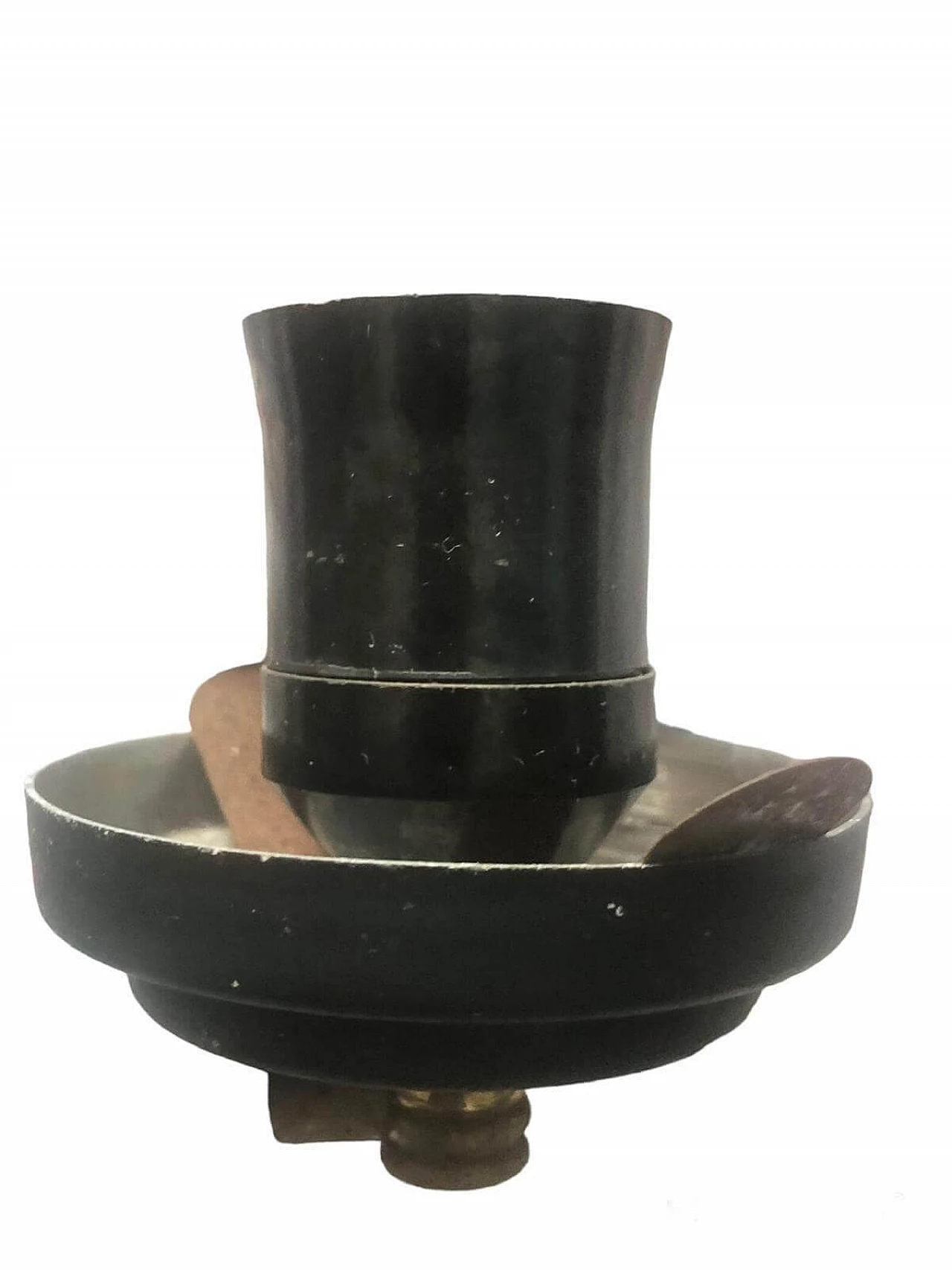 Lampadario a due luci in metallo e vetro nello stile di Stilnovo, anni '60 2