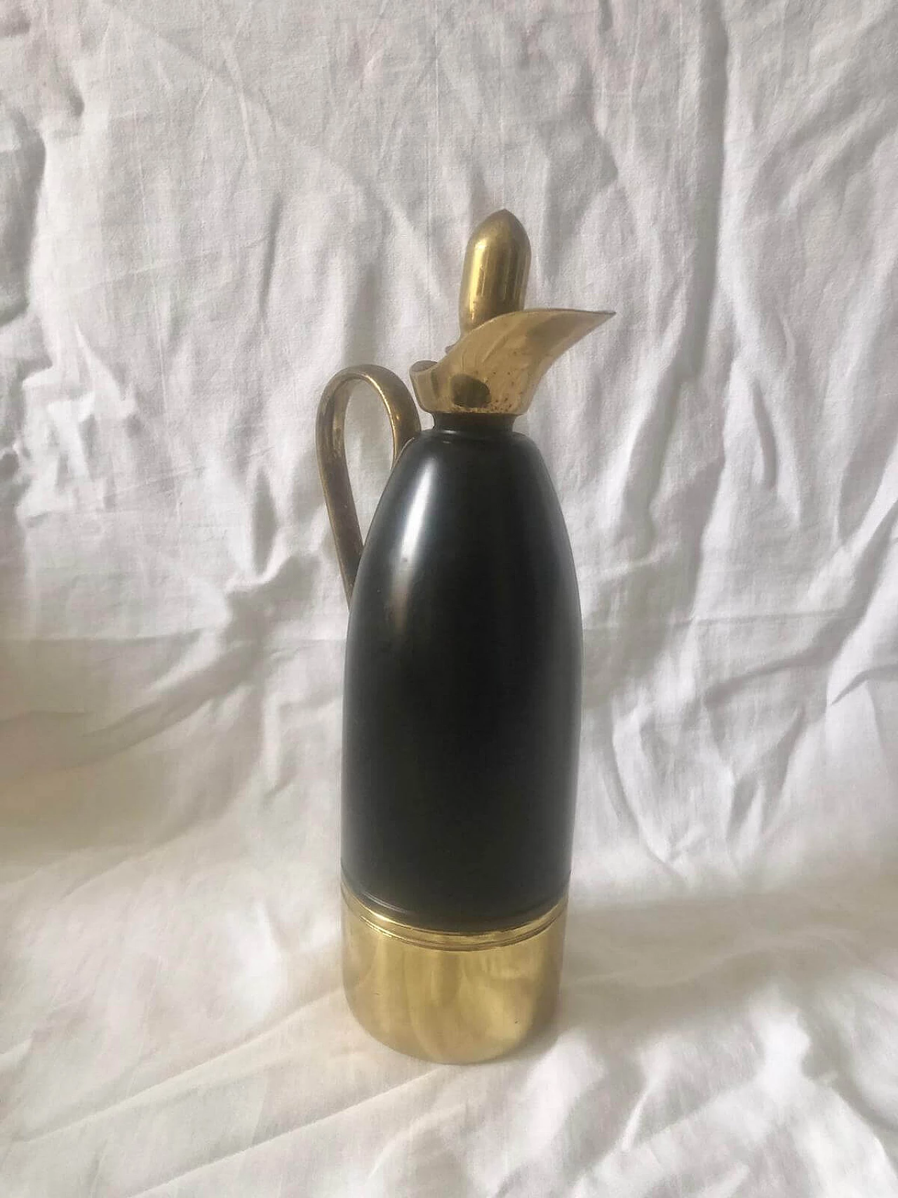 Brass and black lacquered metal pitcher by Standard, 1950s 2