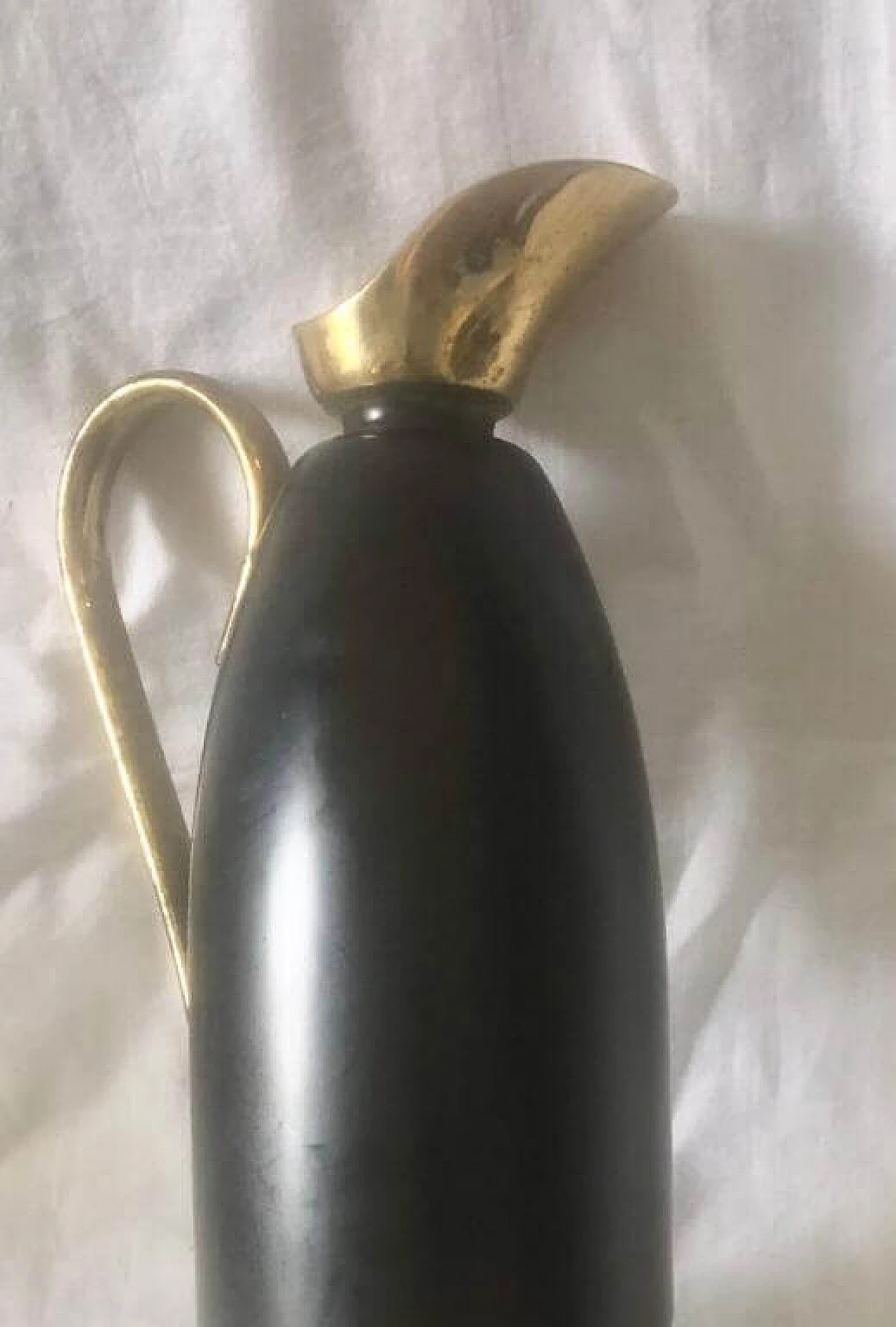 Brass and black lacquered metal pitcher by Standard, 1950s 4