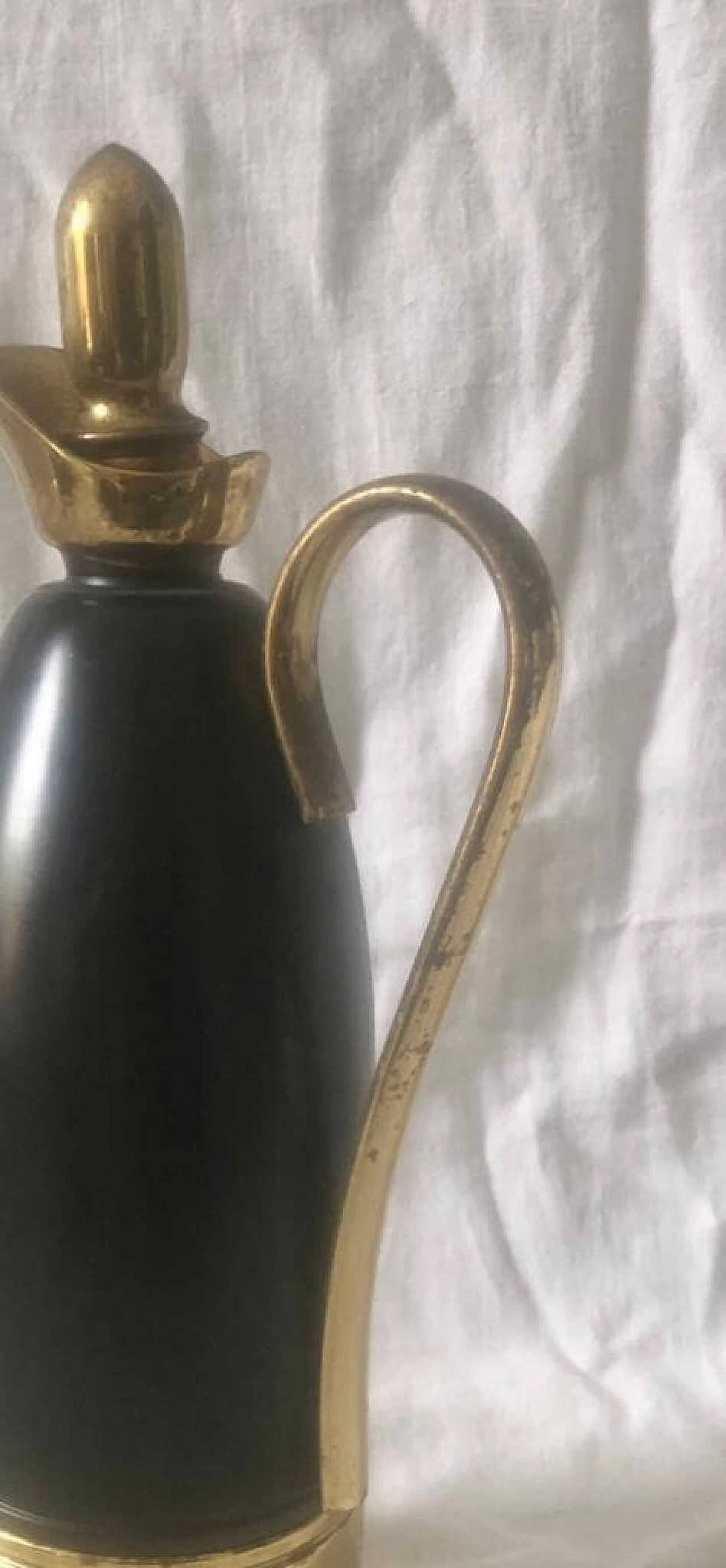 Brass and black lacquered metal pitcher by Standard, 1950s 6