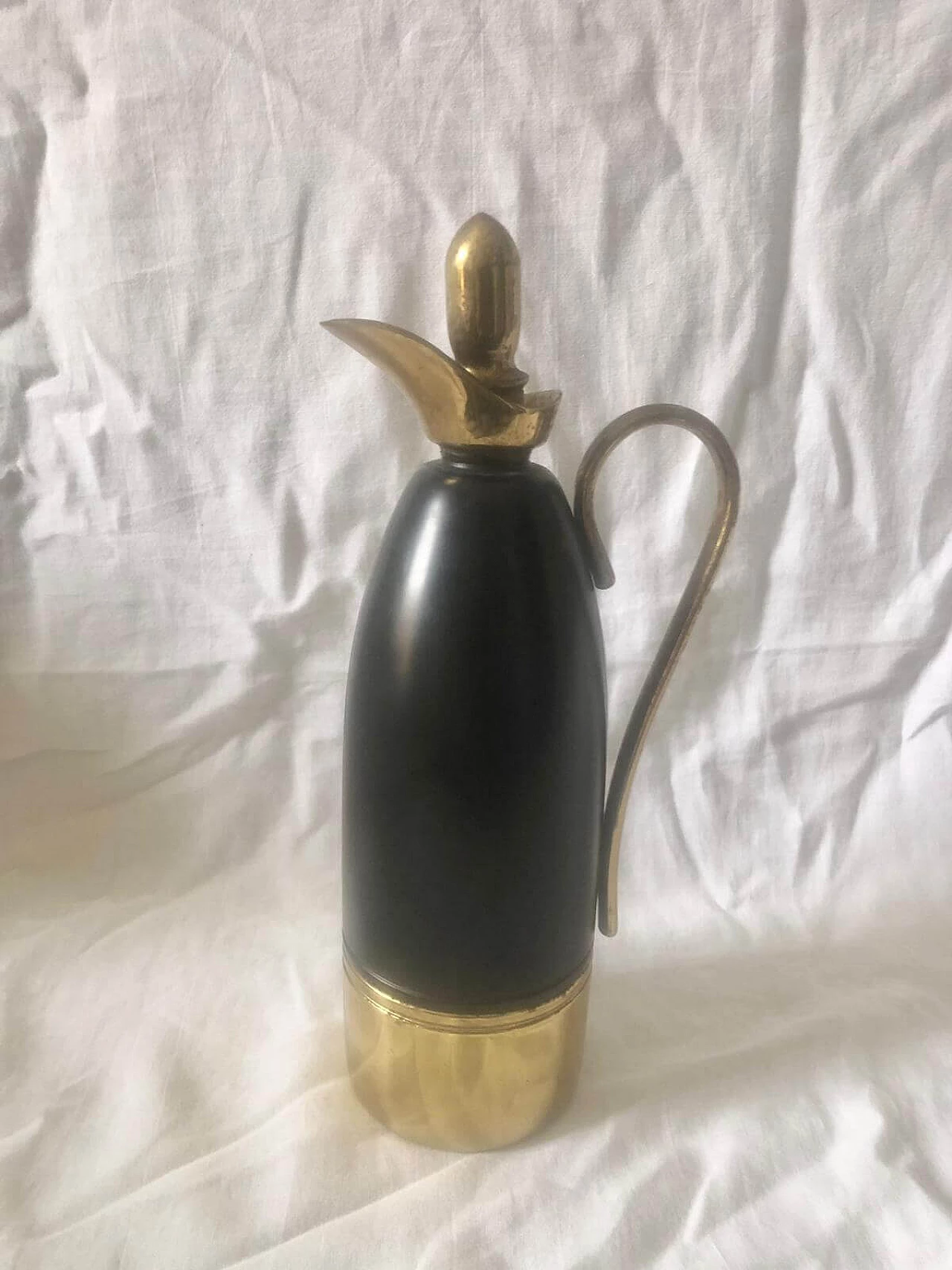 Brass and black lacquered metal pitcher by Standard, 1950s 12