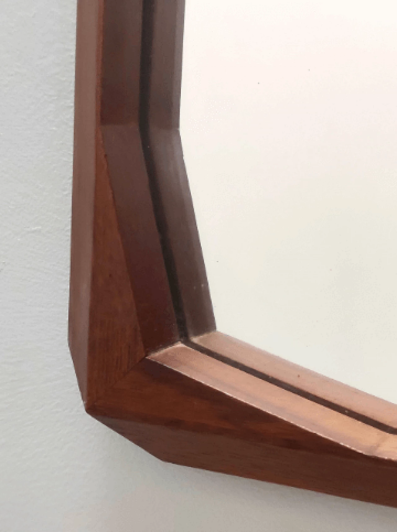 Specchio da parete in noce ebanizzato di Dino Cavalli, anni '60 8