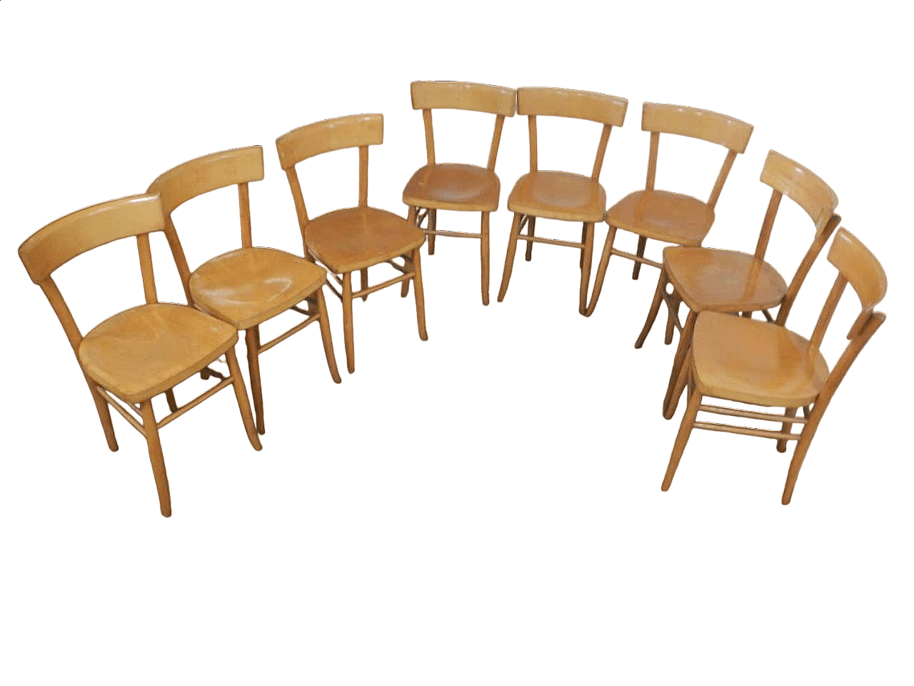 8 Beech chairs, 1950s 12