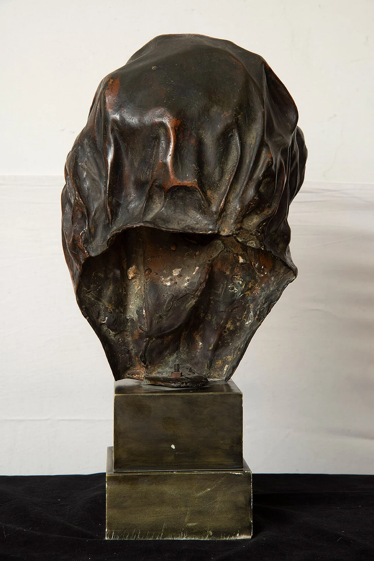 Vincenzo Gemito, testa di donna con velo, scultura in bronzo, inizio '900 4
