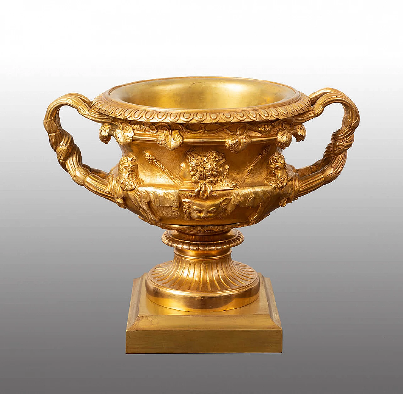 Coppa centrotavola Napoleone III in bronzo dorato, '800 1