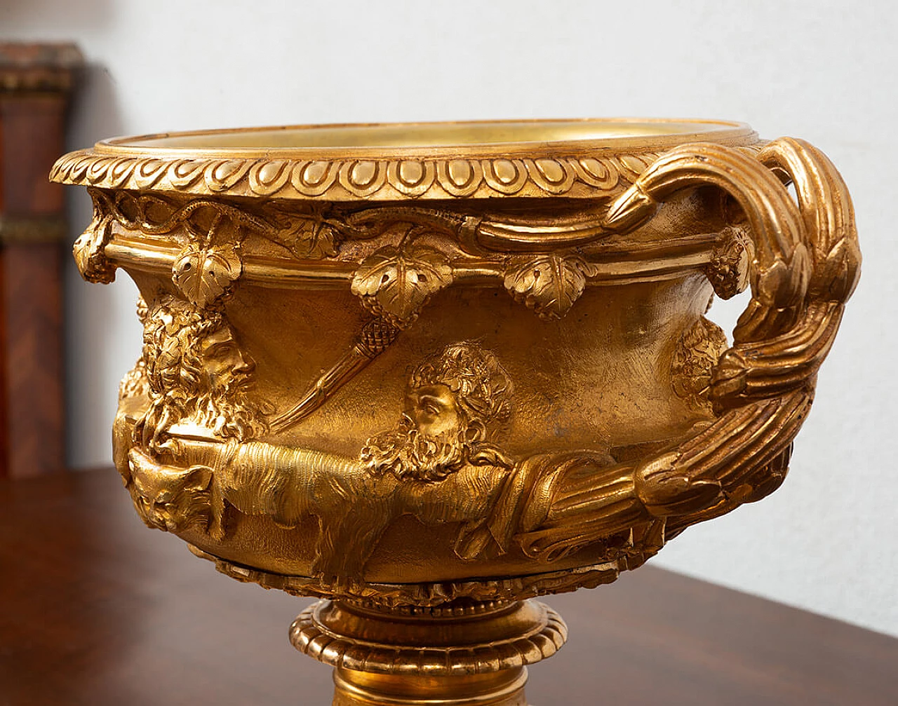 Coppa centrotavola Napoleone III in bronzo dorato, '800 2