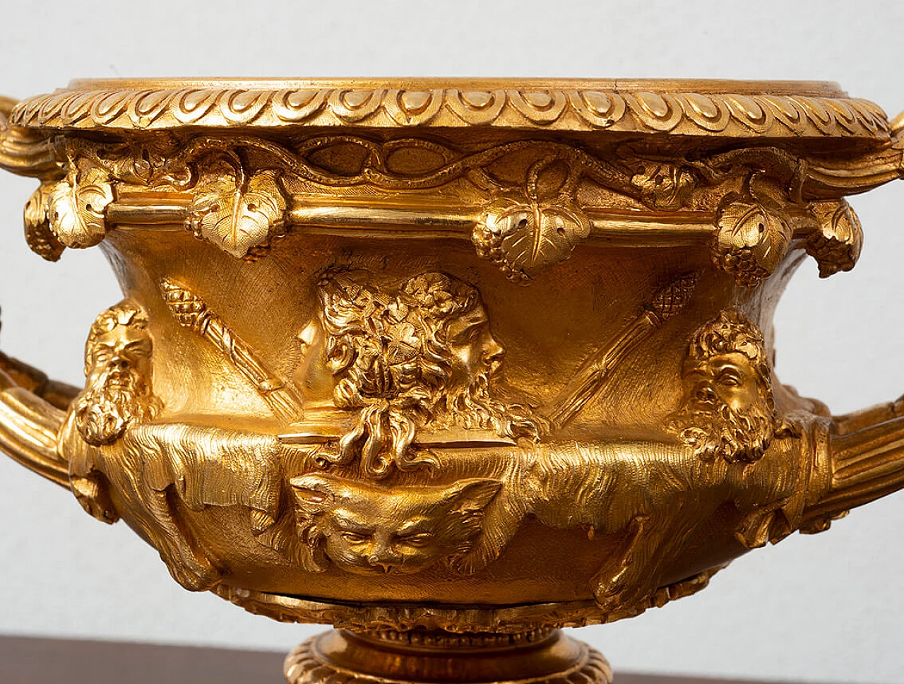 Coppa centrotavola Napoleone III in bronzo dorato, '800 3