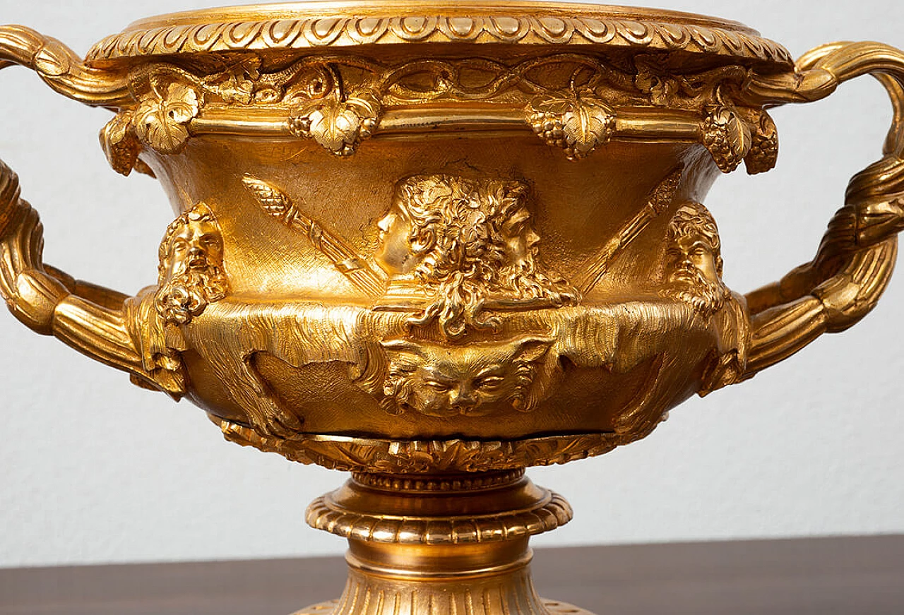 Coppa centrotavola Napoleone III in bronzo dorato, '800 5