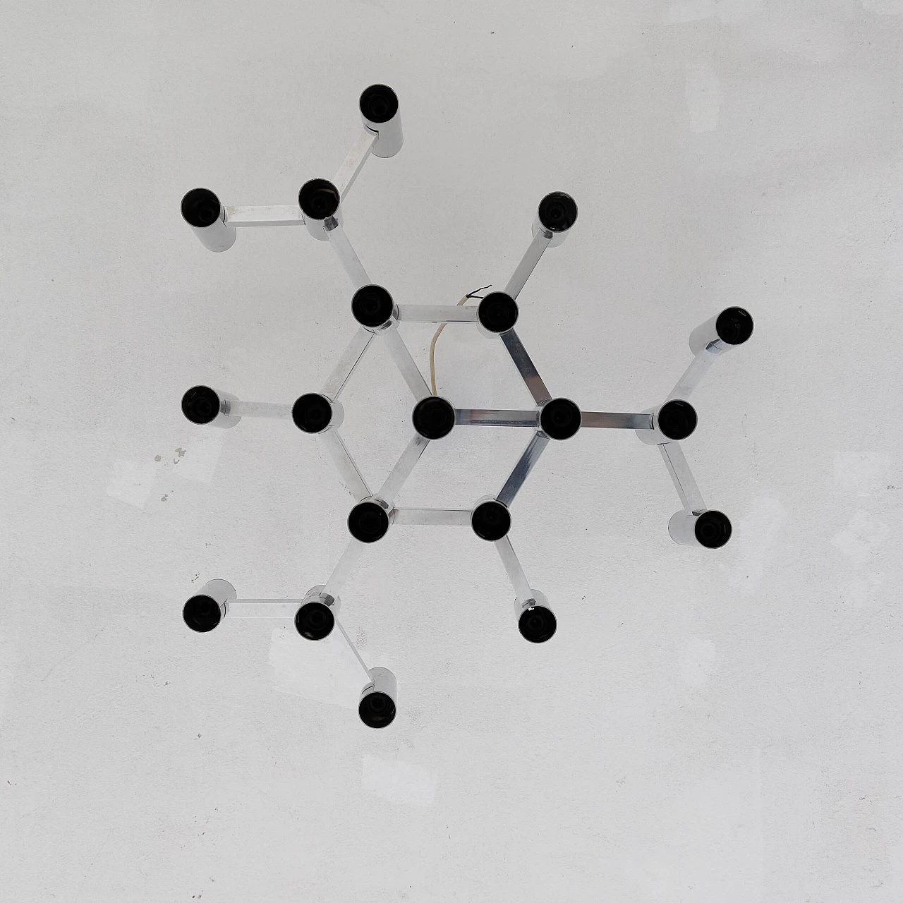 Chrome-plated 19-light ceiling lamp by Sciolari, 1970s 7