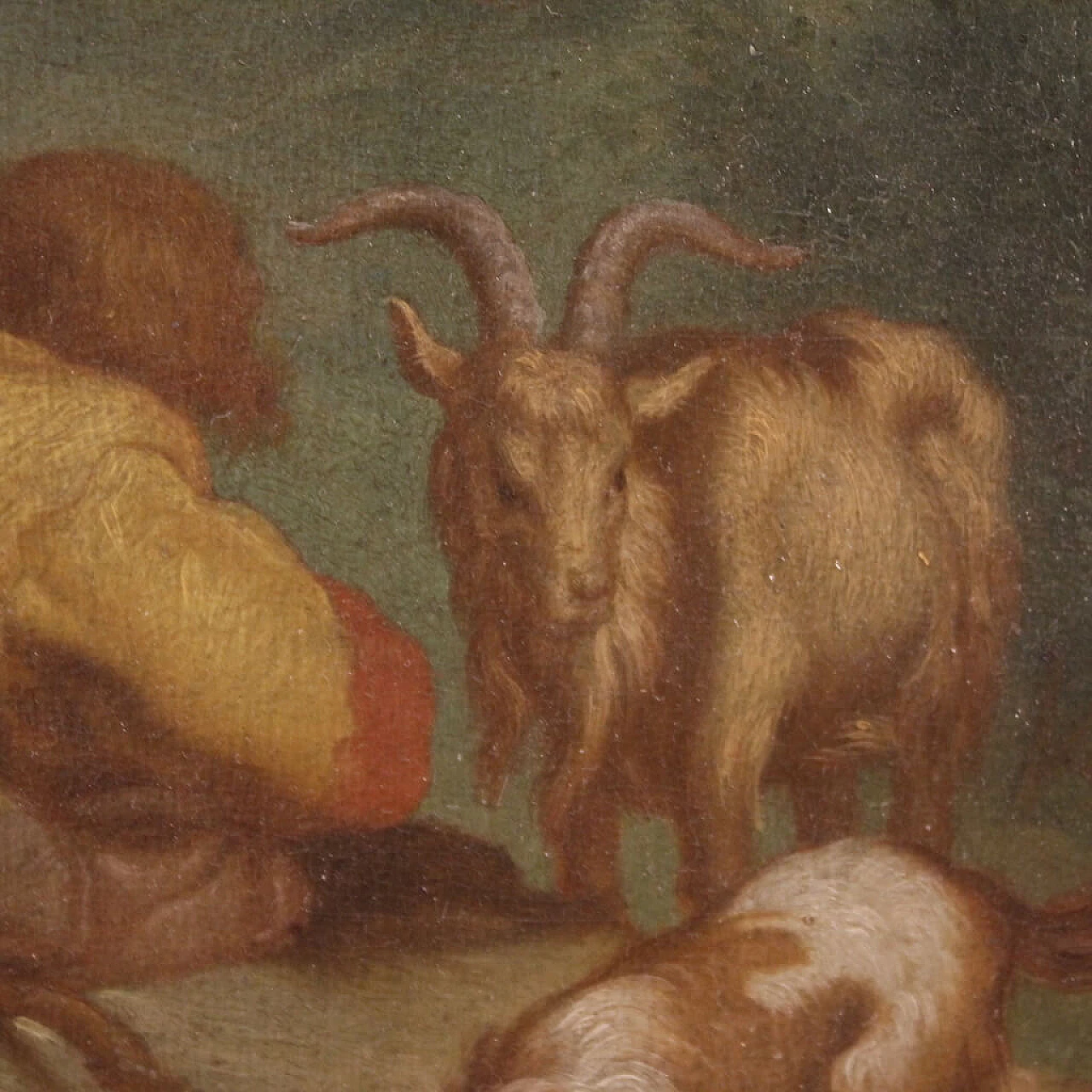 Flemish bucolic landscape, oil on table, 18th century 12