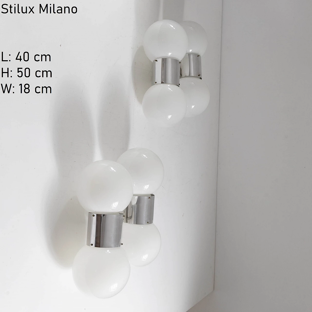 Pair of wall lamps by Stilux Milano, 1960s 3