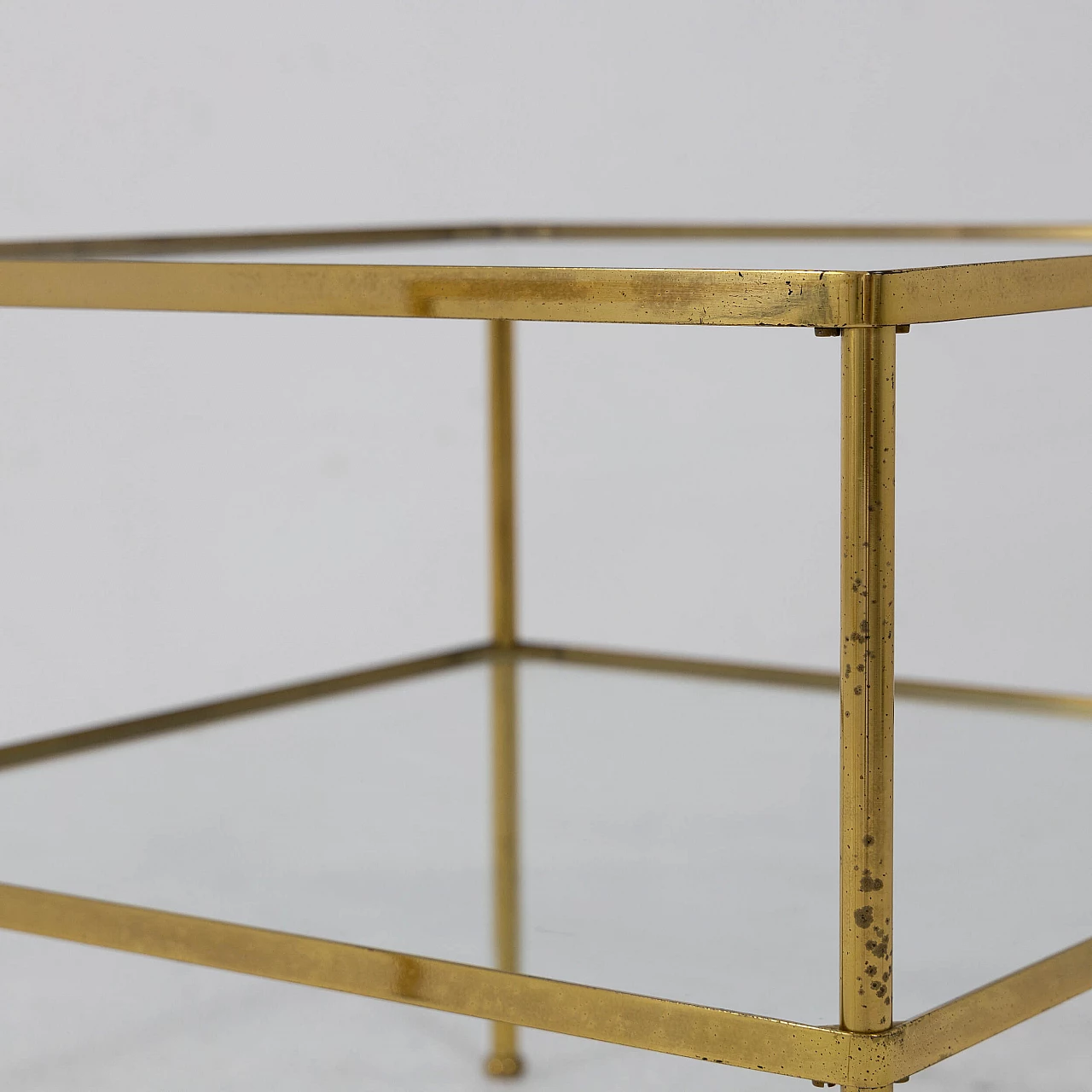 Pair of brass and glass coffee tables, 1950s 9