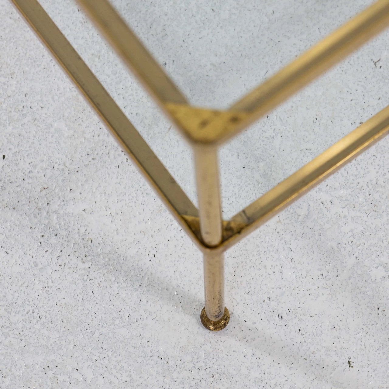 Pair of brass and glass coffee tables, 1950s 10