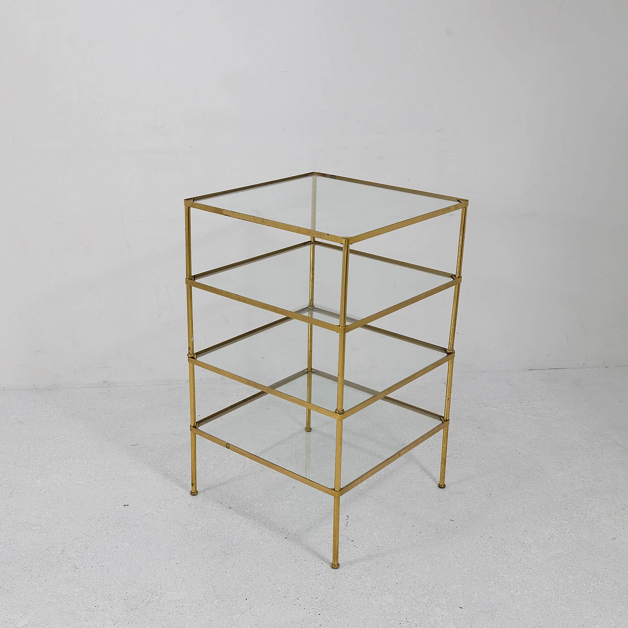 Pair of brass and glass coffee tables, 1950s 11