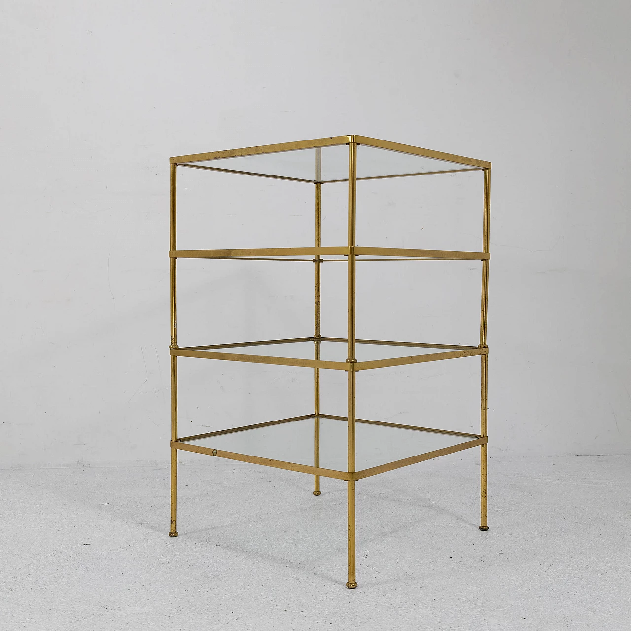 Pair of brass and glass coffee tables, 1950s 12