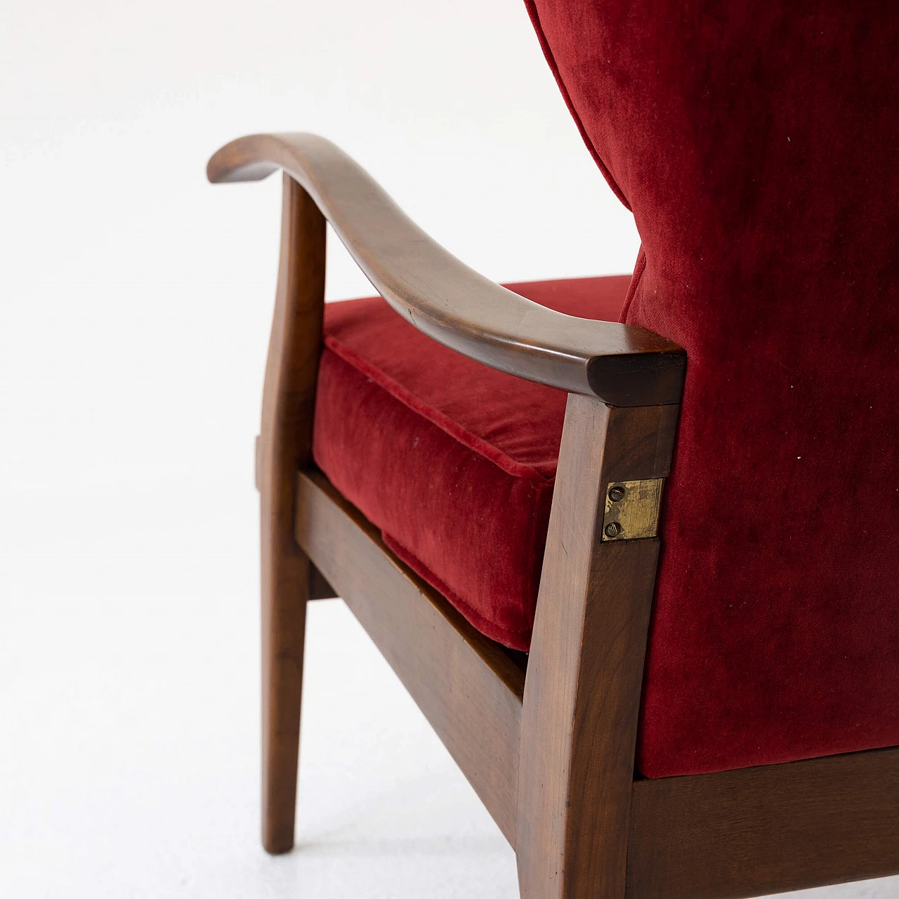 Pair of Camea armchairs by Renzo Franchi in walnut, 1950s 4