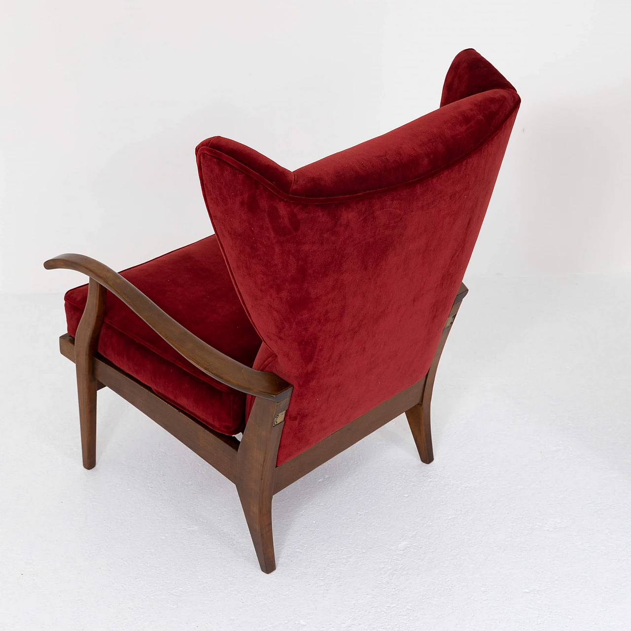 Pair of Camea armchairs by Renzo Franchi in walnut, 1950s 6