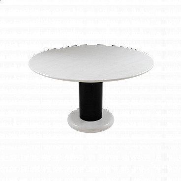 Table Loto by Ettore Sottsass for Poltronova in white marble, 1970s