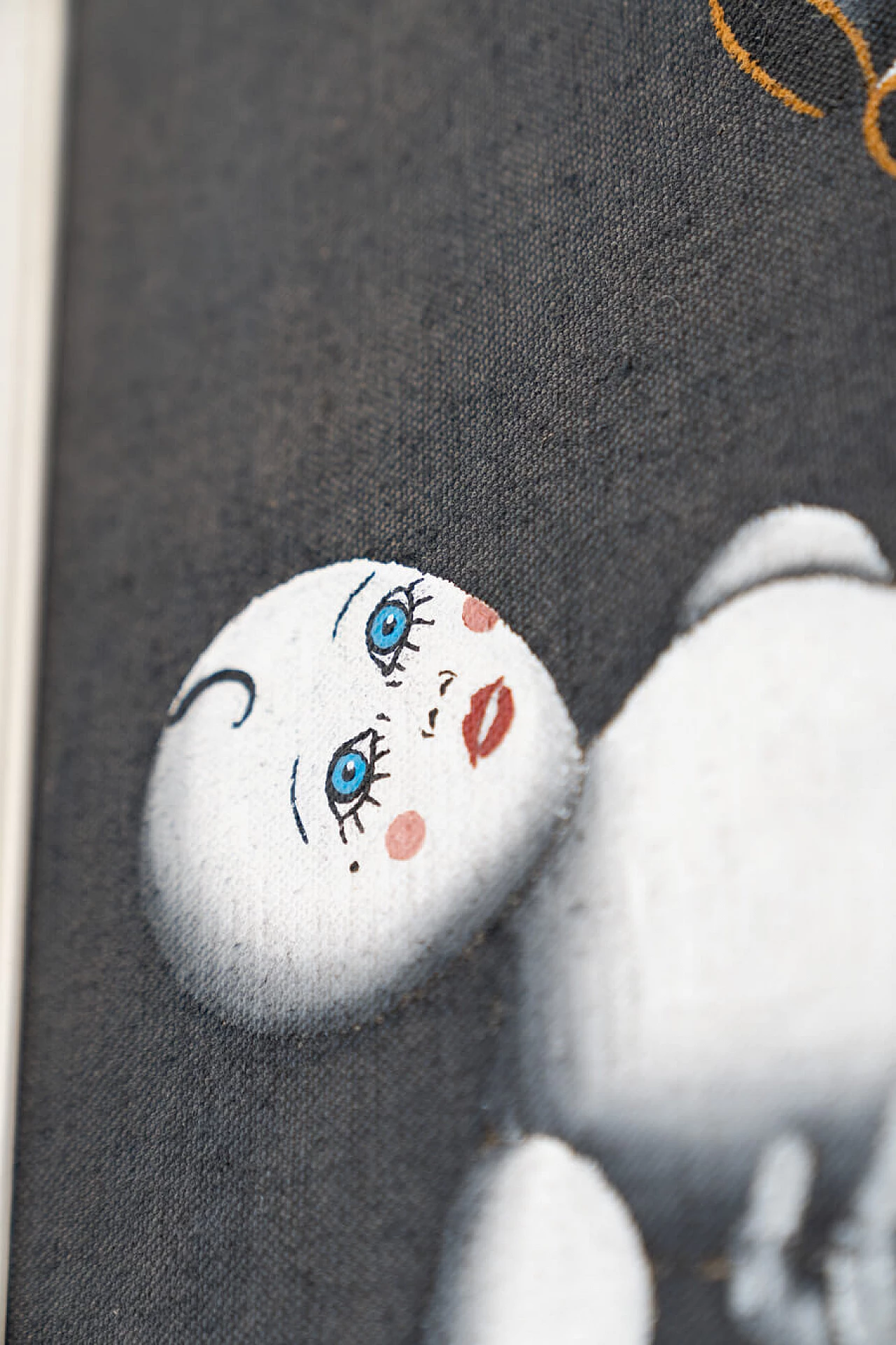 Dipinto di donna con burattino, anni '70 1466204