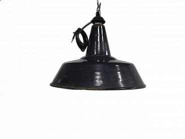 Black metal ceiling lamp, 1940s