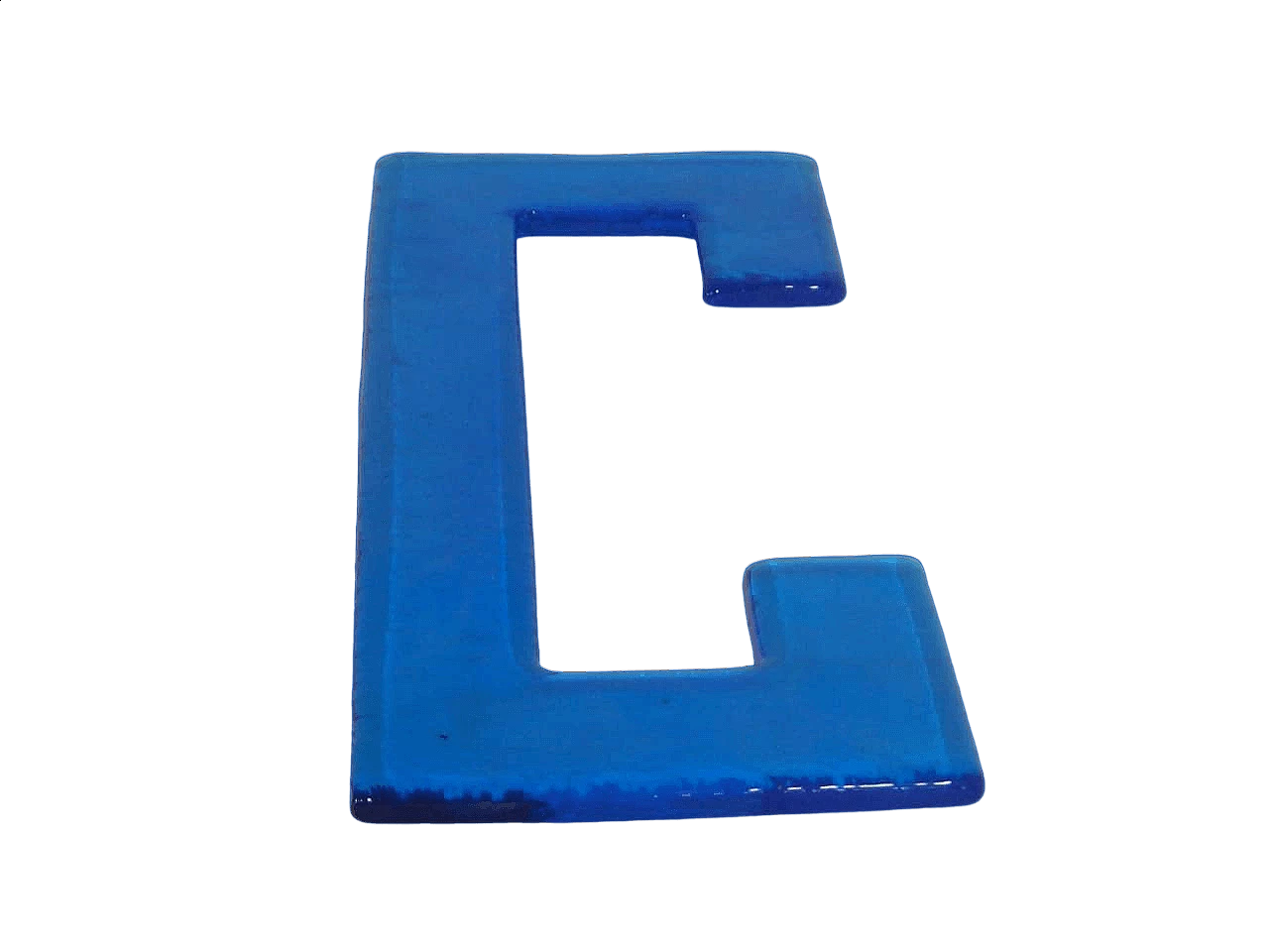 Letter C in glass, 1980s 8