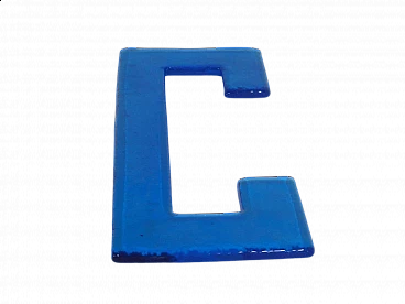 Letter C in glass, 1980s