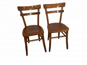 Pair of beechwood chairs, 1950s