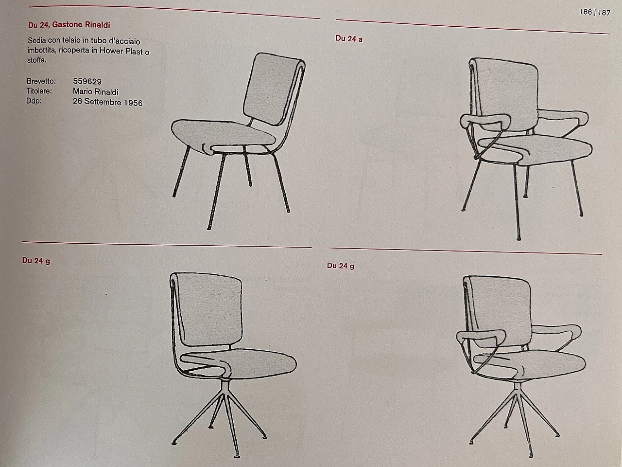 Pair of Du 24 chairs by Gastone Rinaldi for Rima, 1950s 20