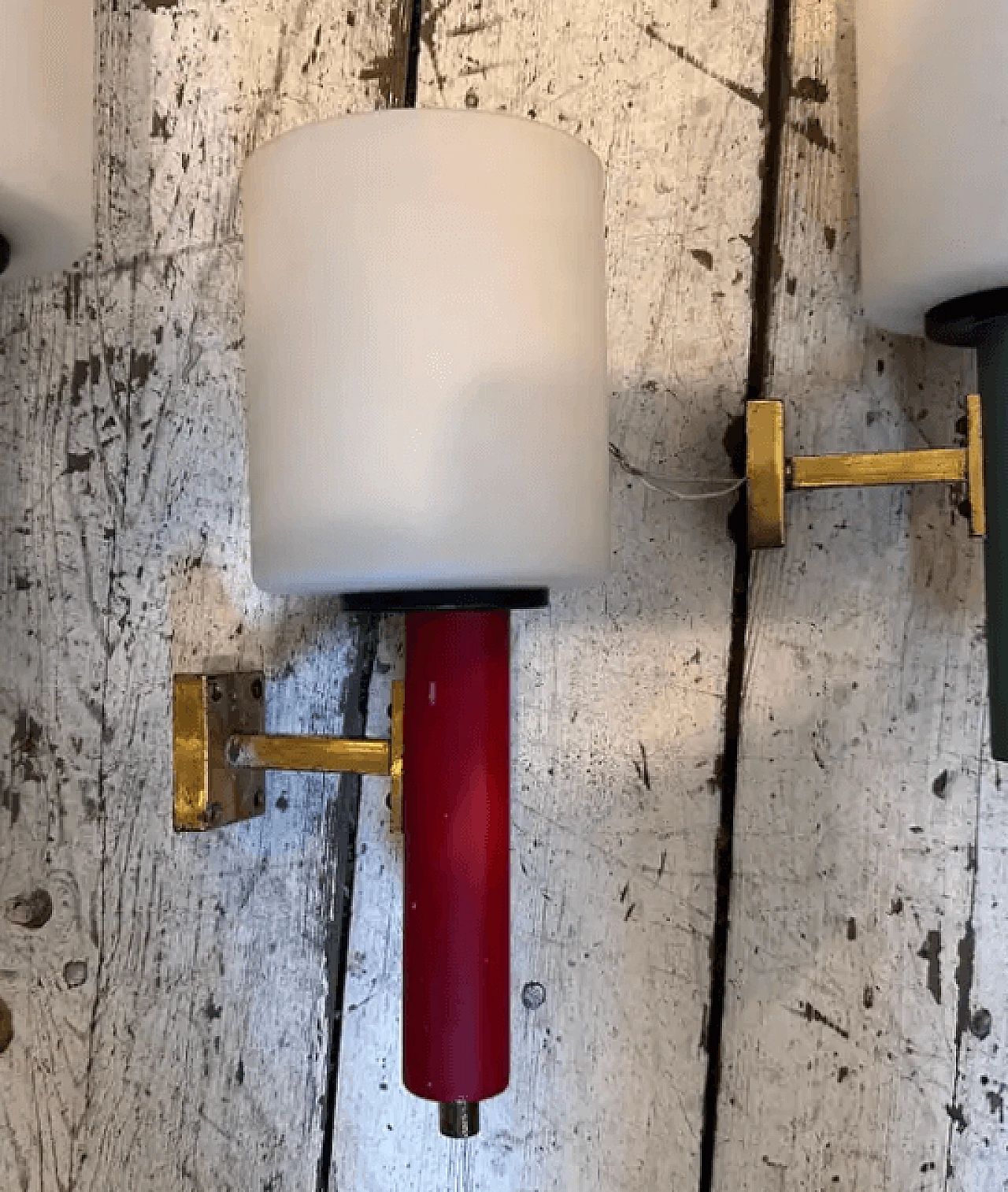 3 brass wall sconces in Stilnovo style, 1960s 3