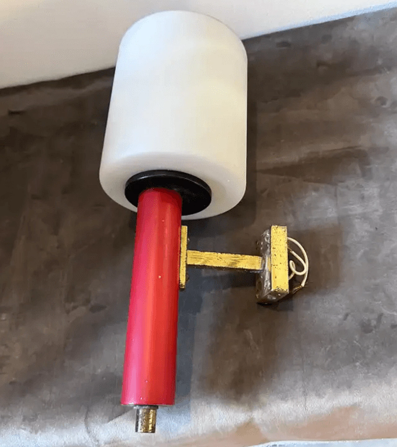 3 brass wall sconces in Stilnovo style, 1960s 5