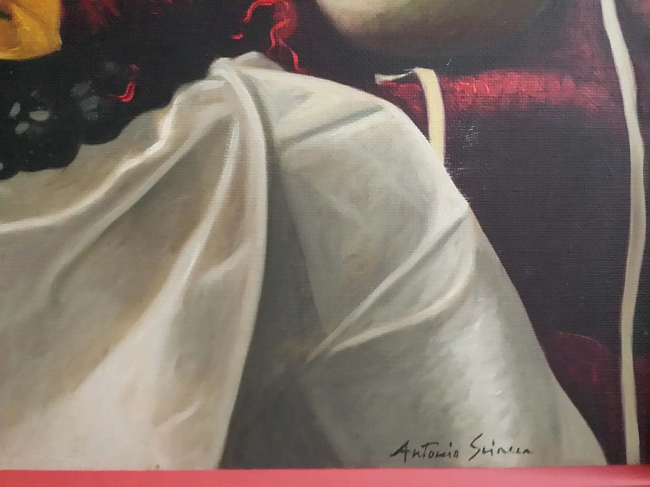 Antonio Sciacca, natura morta con maschere, dipinto a olio su tela 3