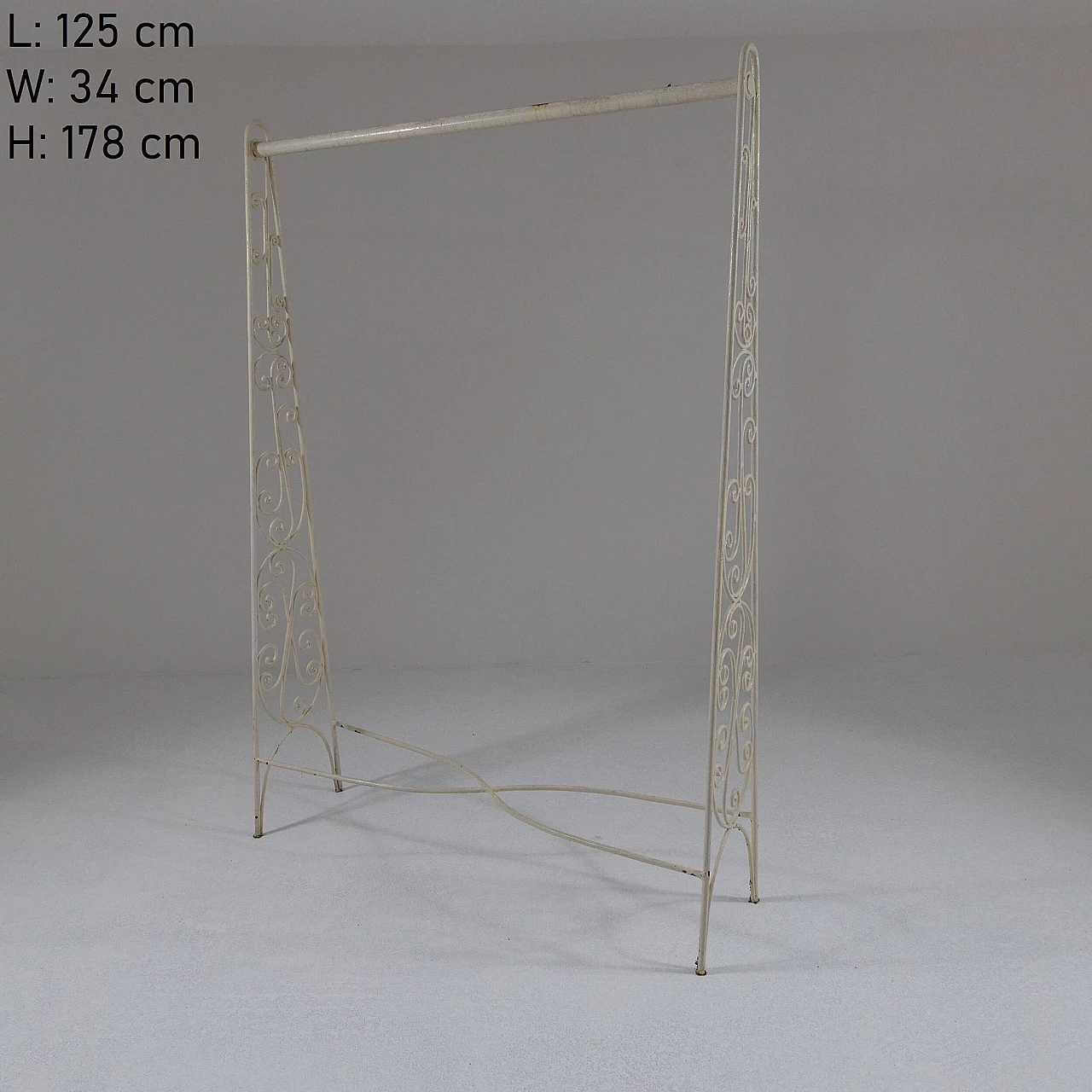 Appendiabiti in ferro verniciato bianco, anni '50 2