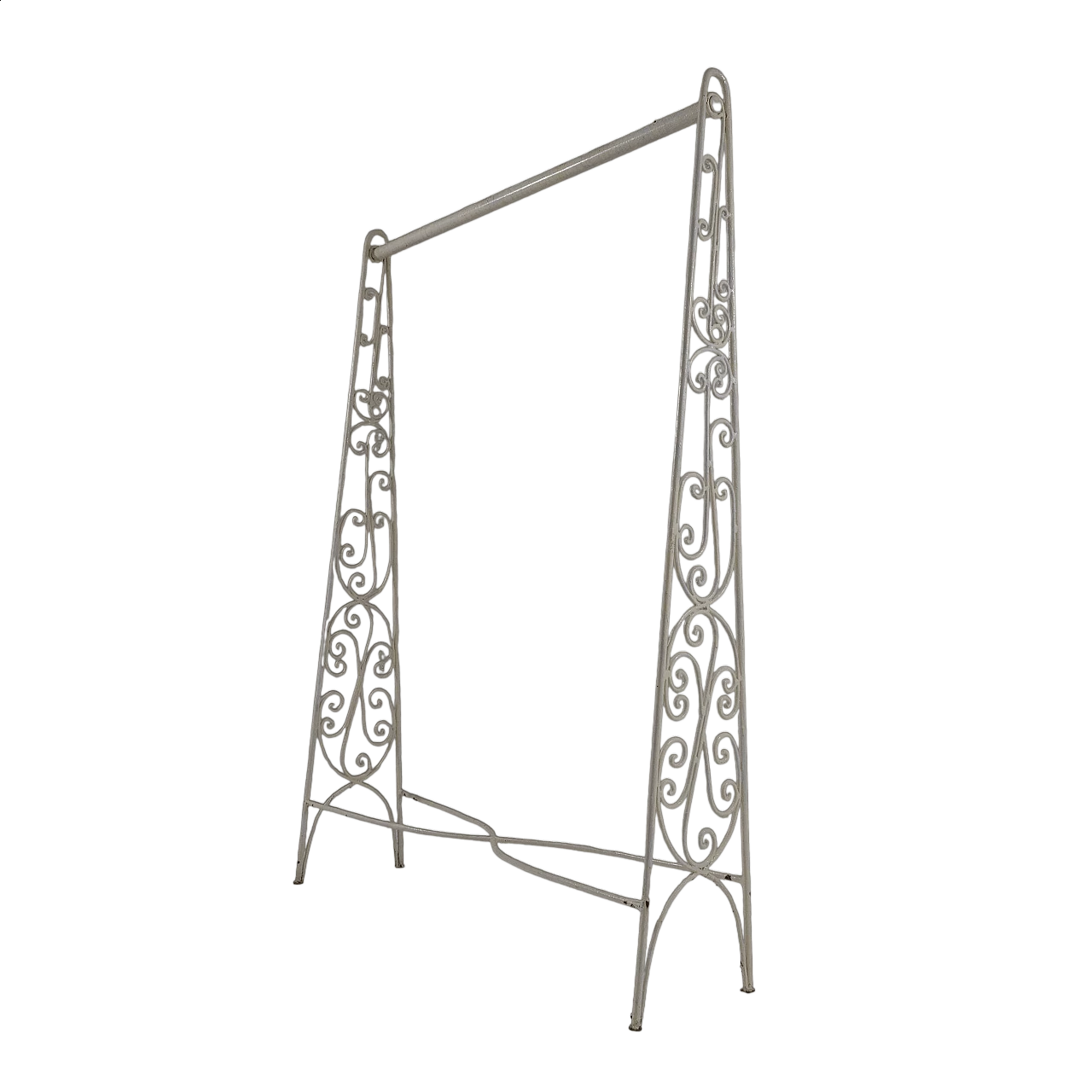 Coat rack in white painted iron, 1950s 8