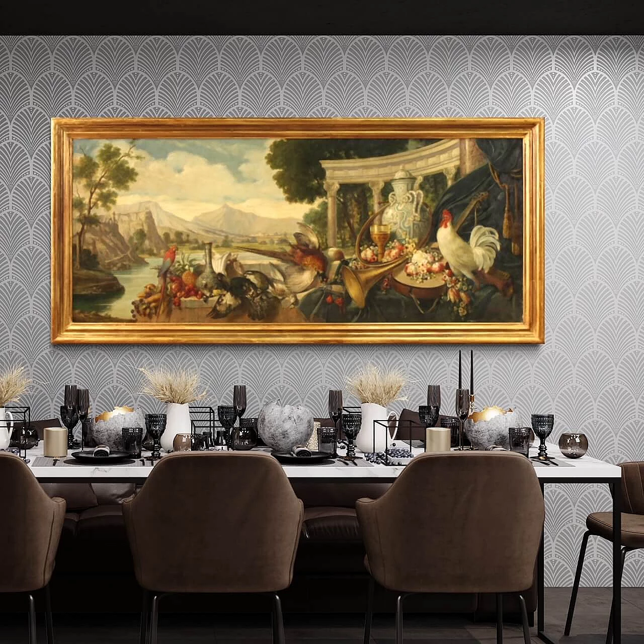 Giorgio Ceragioli, still life and landscape, oil painting on canvas 15