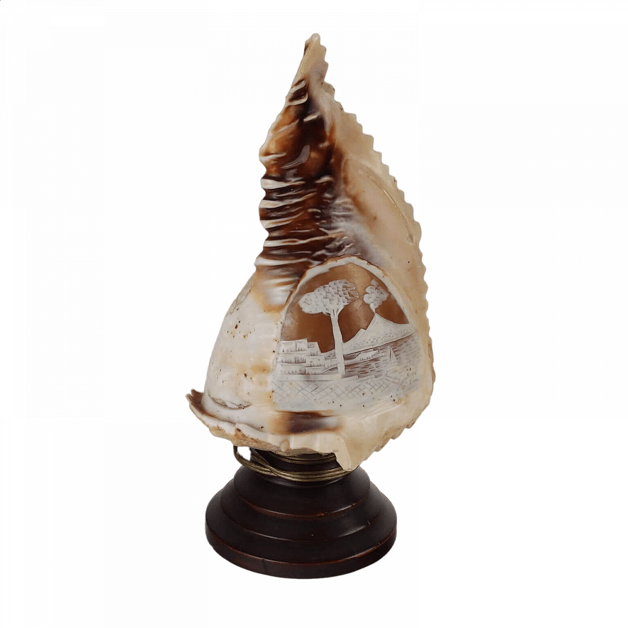 Lampada da tavolo con conchiglia incisa a cammeo, inizio '900 7
