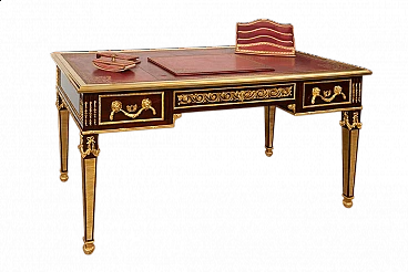 Napoleon III mahogany feather notary's desk with gilded bronze grafts, 19th century
