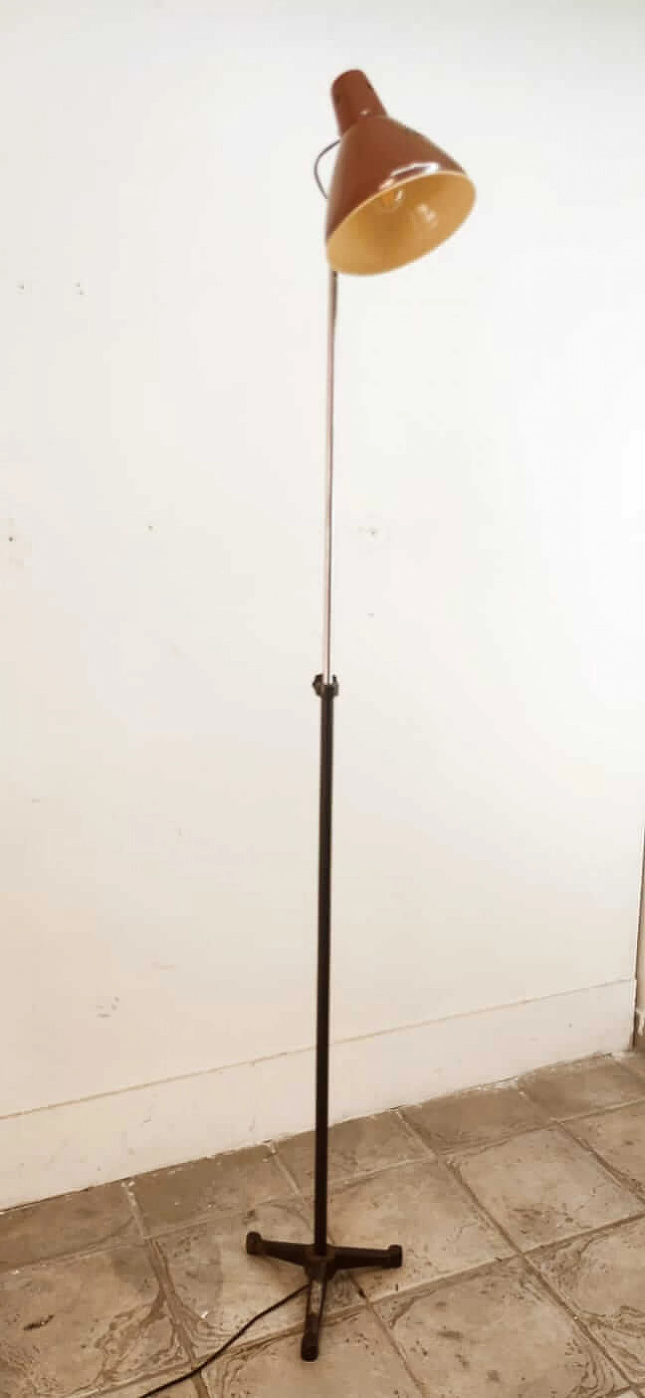 Brown metal floor lamp by Ing. S. Marcucci, 1950s 1