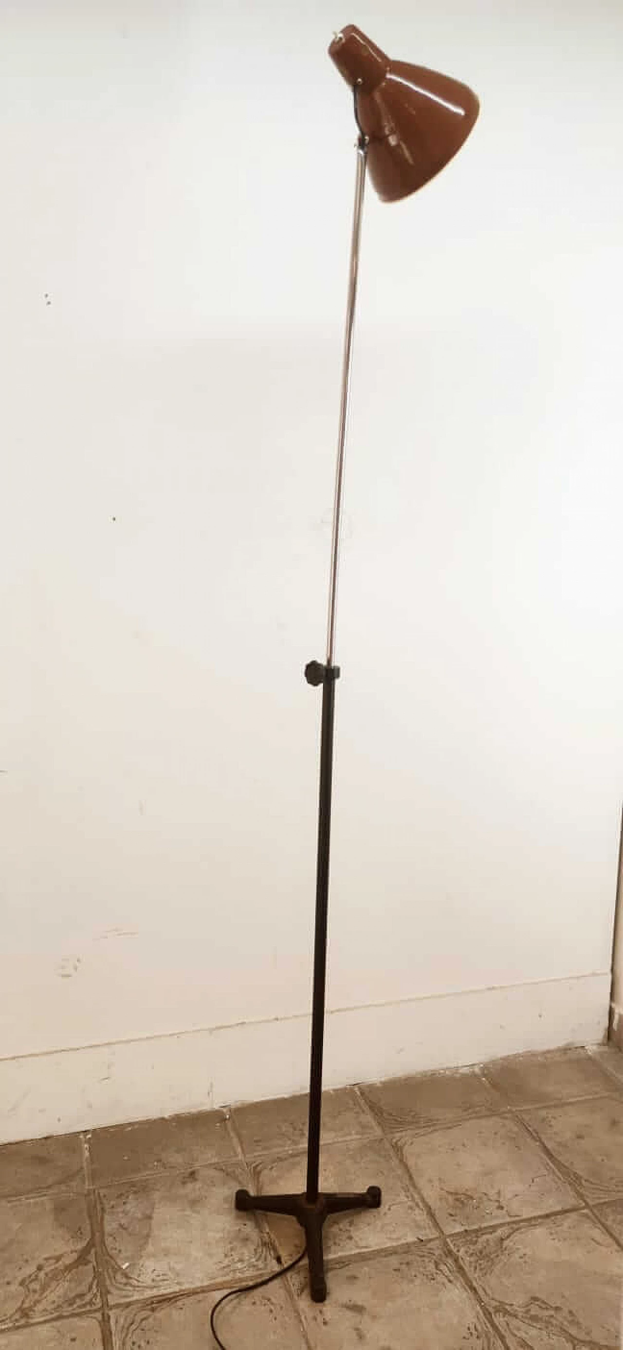 Brown metal floor lamp by Ing. S. Marcucci, 1950s 4
