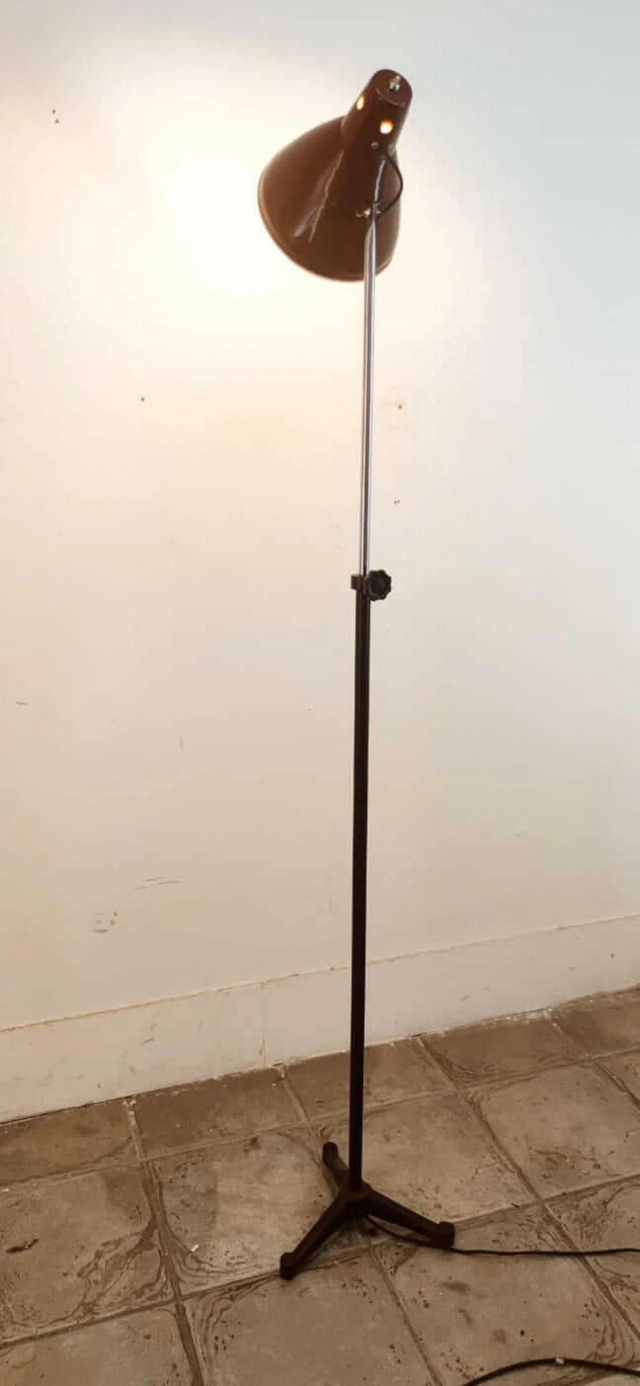 Brown metal floor lamp by Ing. S. Marcucci, 1950s 6