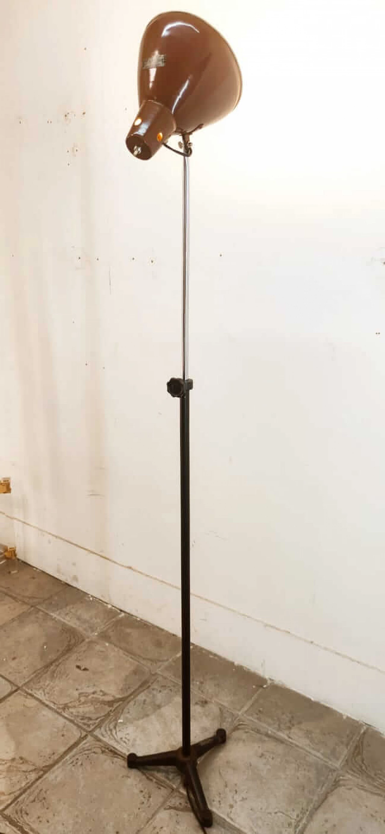 Brown metal floor lamp by Ing. S. Marcucci, 1950s 7