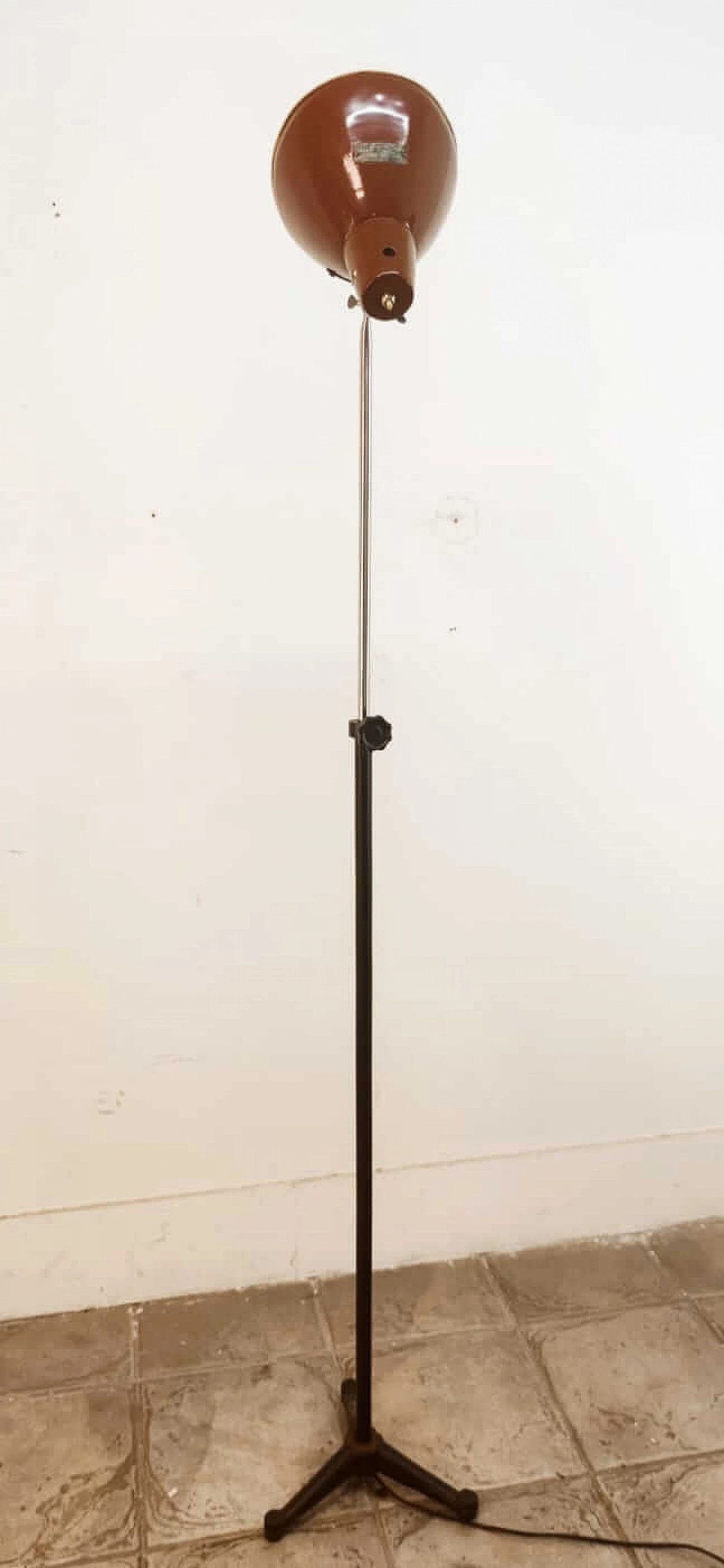 Lampada da terra in metallo marrone di Ing. S. Marcucci, anni '50 9