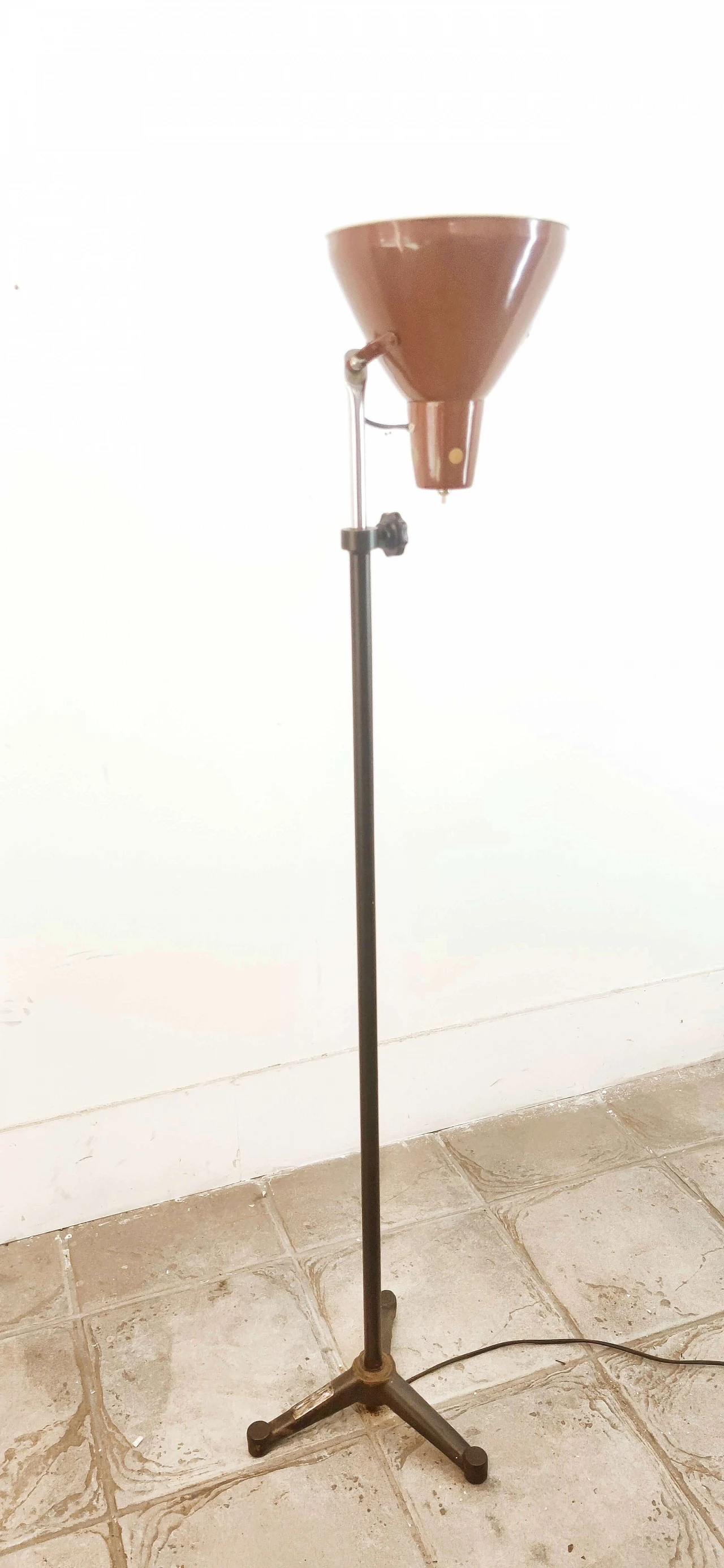 Brown metal floor lamp by Ing. S. Marcucci, 1950s 10