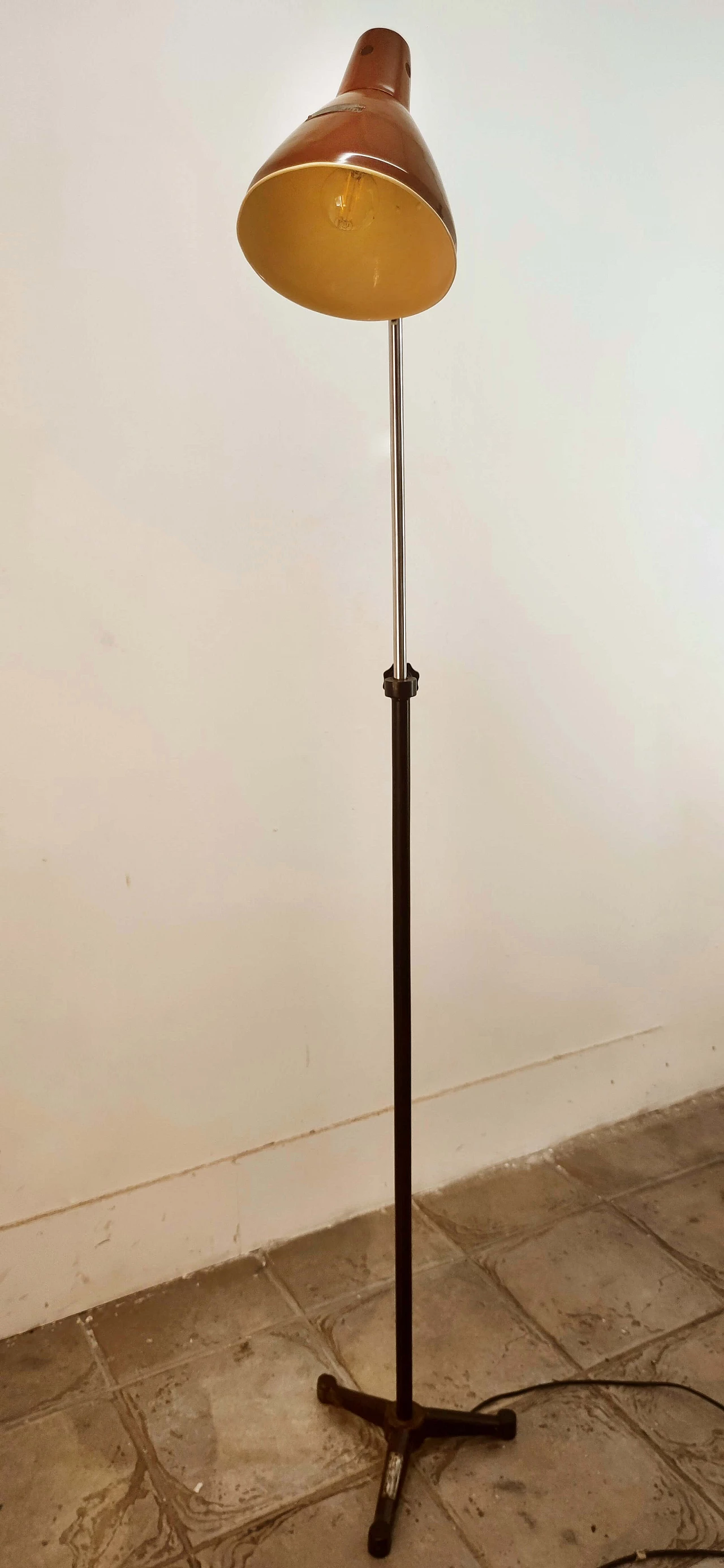 Brown metal floor lamp by Ing. S. Marcucci, 1950s 11