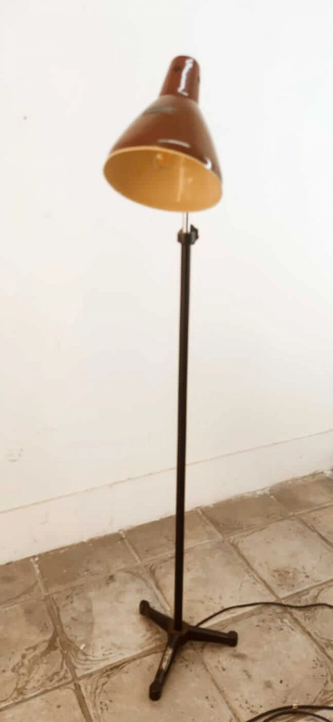 Brown metal floor lamp by Ing. S. Marcucci, 1950s 13