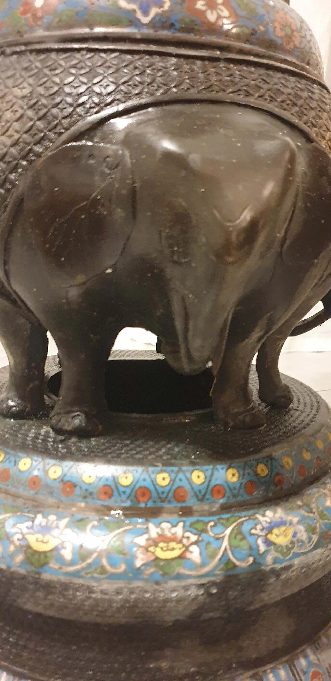 Inlaid and enamelled brass candlestick, 19th century 13