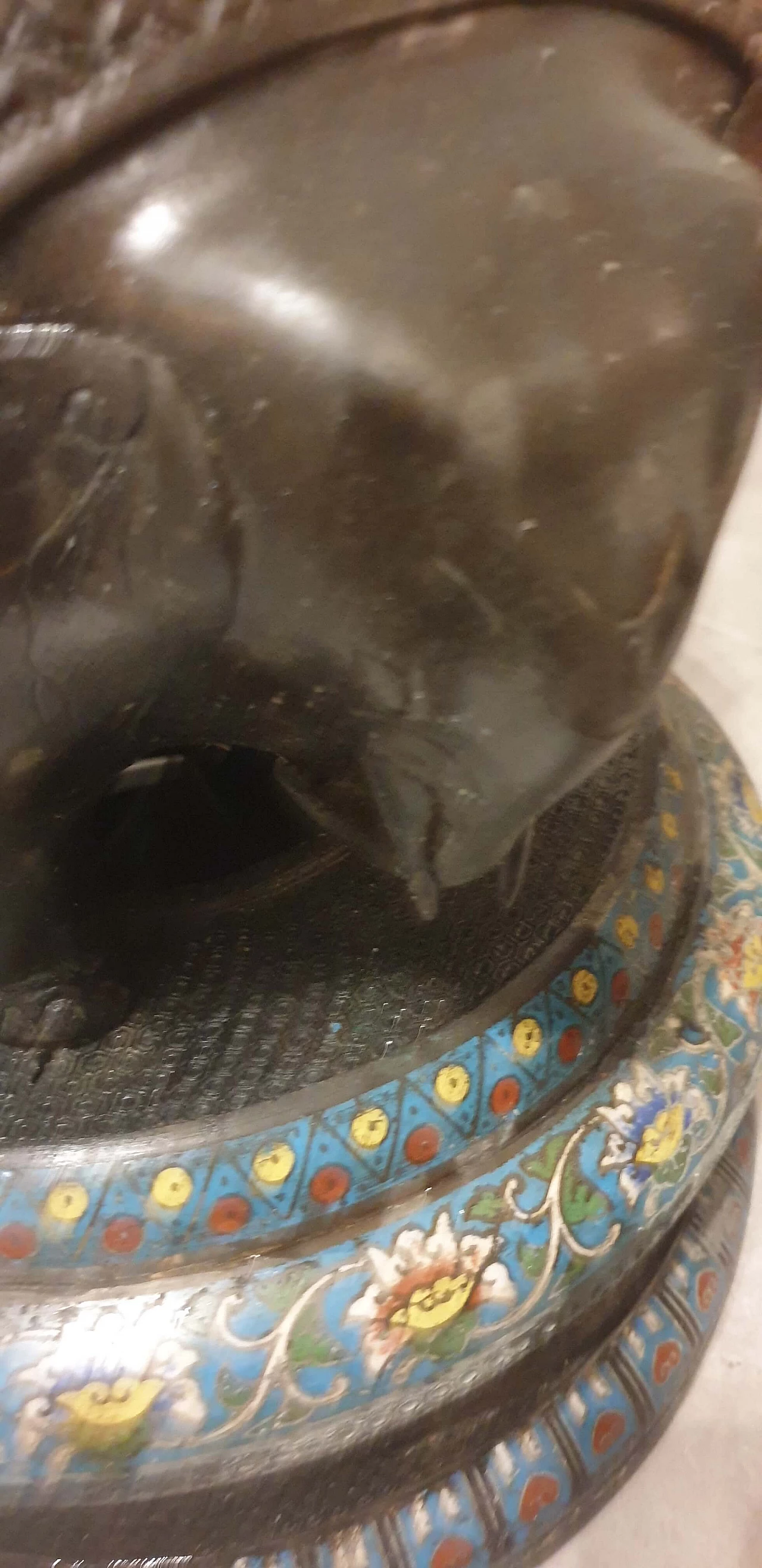 Inlaid and enamelled brass candlestick, 19th century 14