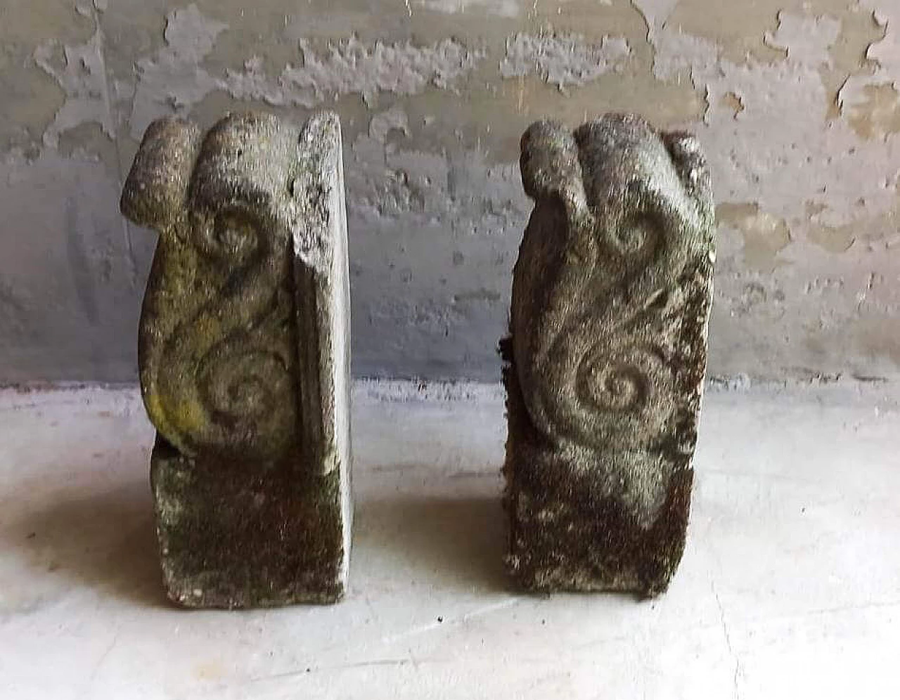 Pair of Gothic style stone support shelves 13