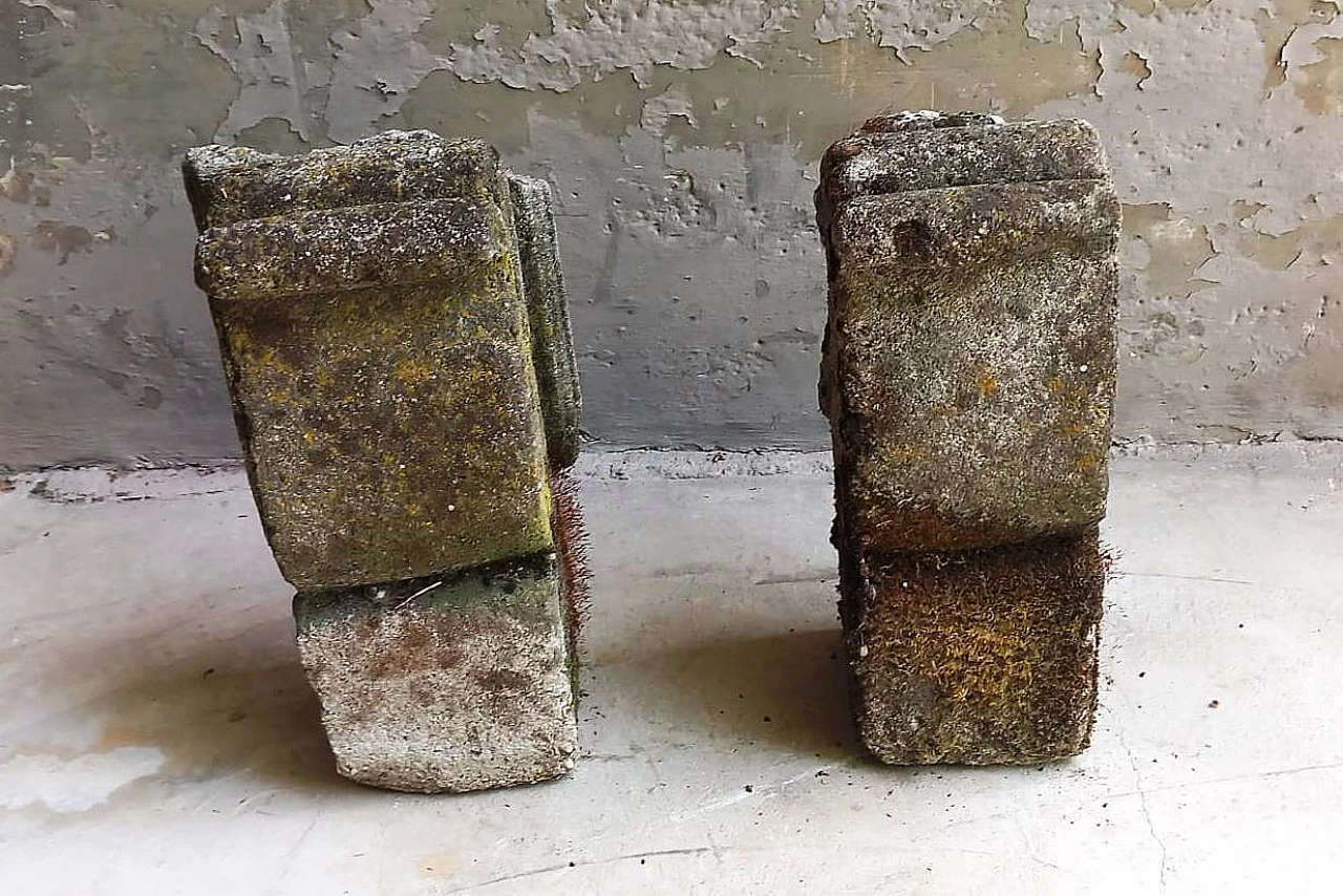 Pair of Gothic style stone support shelves 14